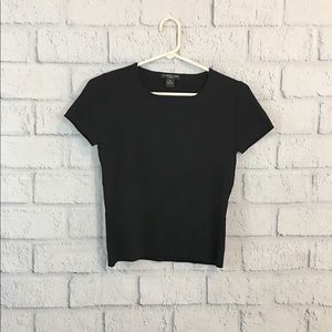 Black Short Sleeve August Silk Sweater